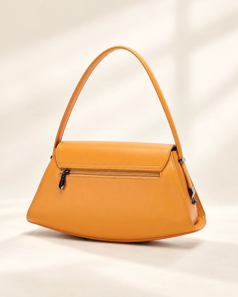 SU QUEENA 2966 orange shoulder bag rear zip pocket view