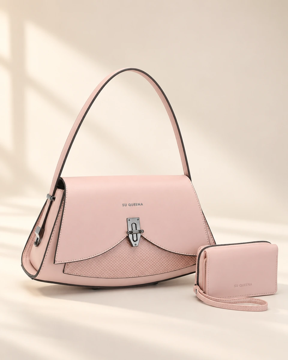 Model 2966, front three-quarter view with a curved flap, shown with a wallet.
