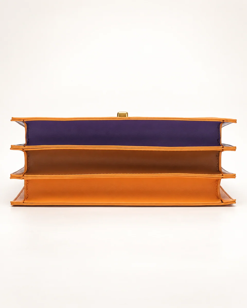 SU QUEENA 3244 orange bag base with three coloured accordion sections