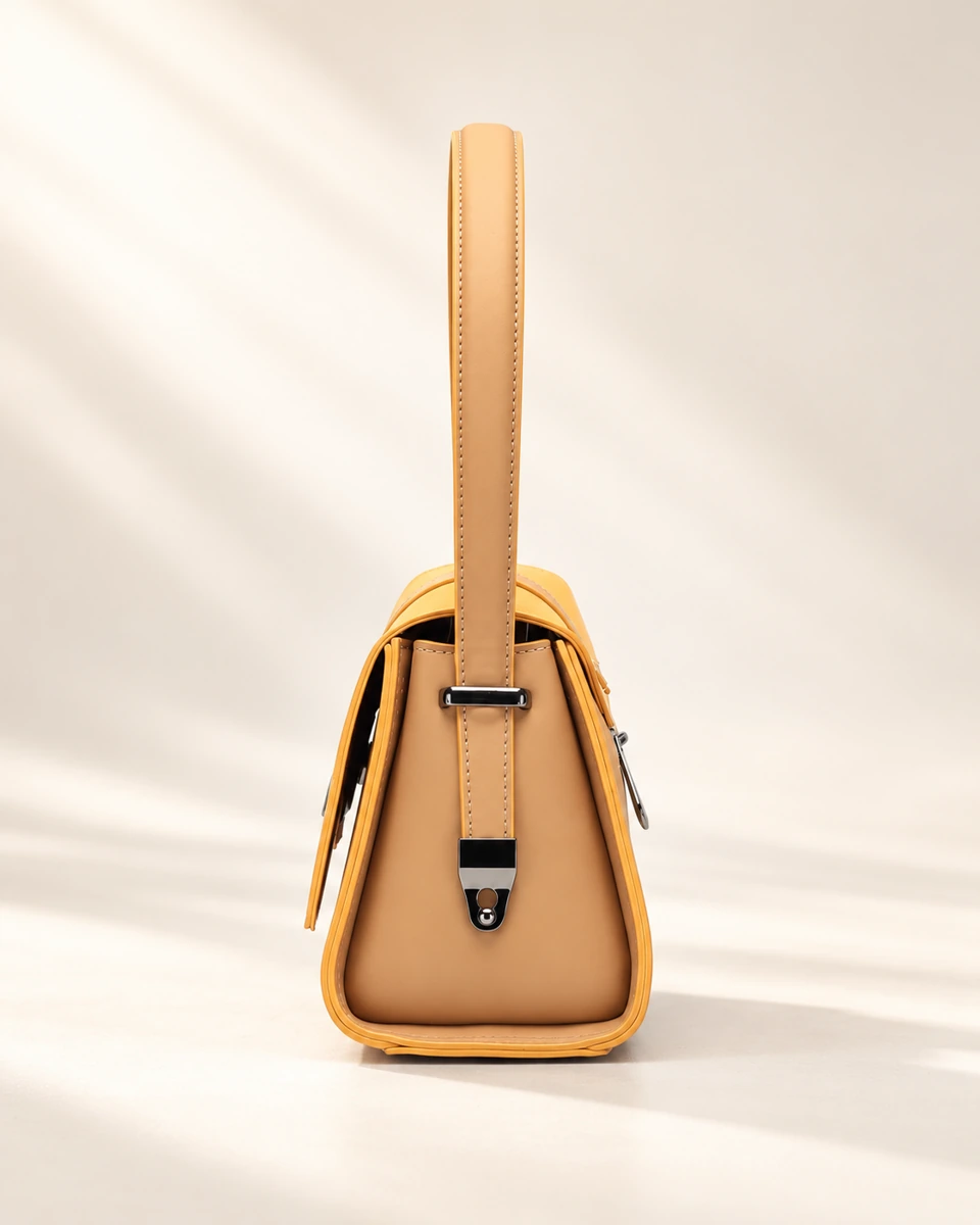 SU QUEENA 3253 yellow and camel shoulder bag side profile